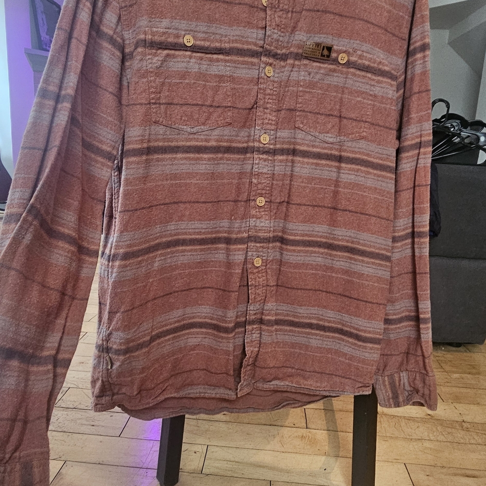 Men's Striped Button-Down Shirt in Brown by RVCA
